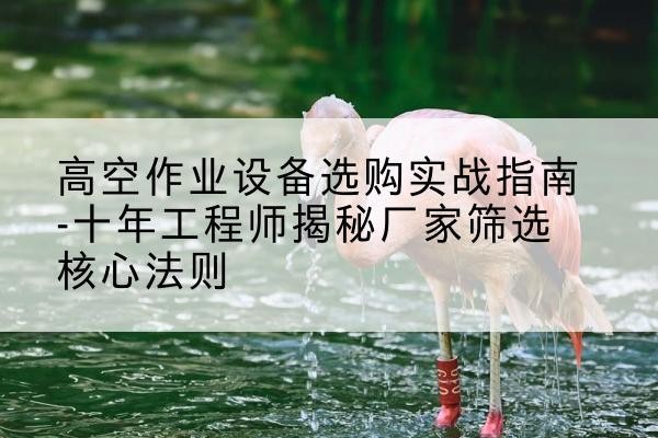 新会剪叉式升降机厂家-高空作业设备选购实战指南-十年工程师揭秘厂家筛选核心法则